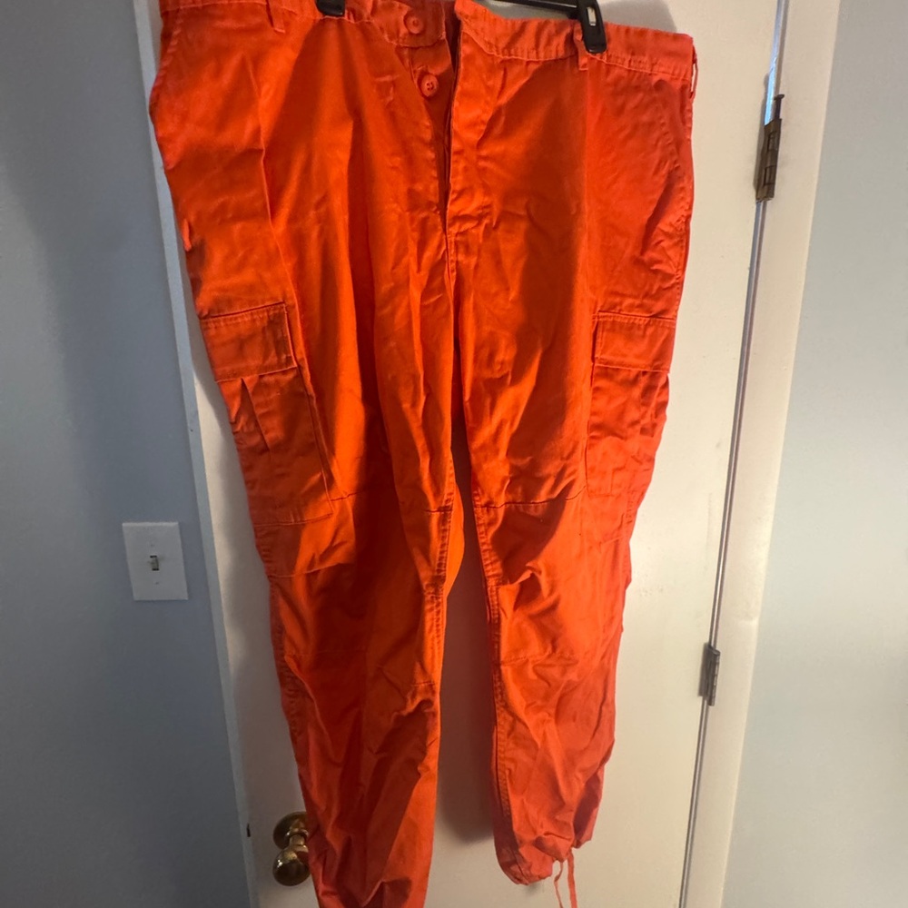 Men's Orange Cargo Pants